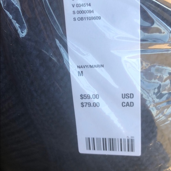 UO Avery Double V-Neck Ribbed Sweater Navy Blue - Picture 5 of 5